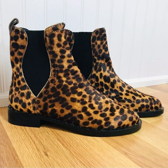 REBECCA MINKOFF Leopard Print‎ Cowhide Chelsea Ankle Boot Booties Size 6.5 New - Picture 2 of 14